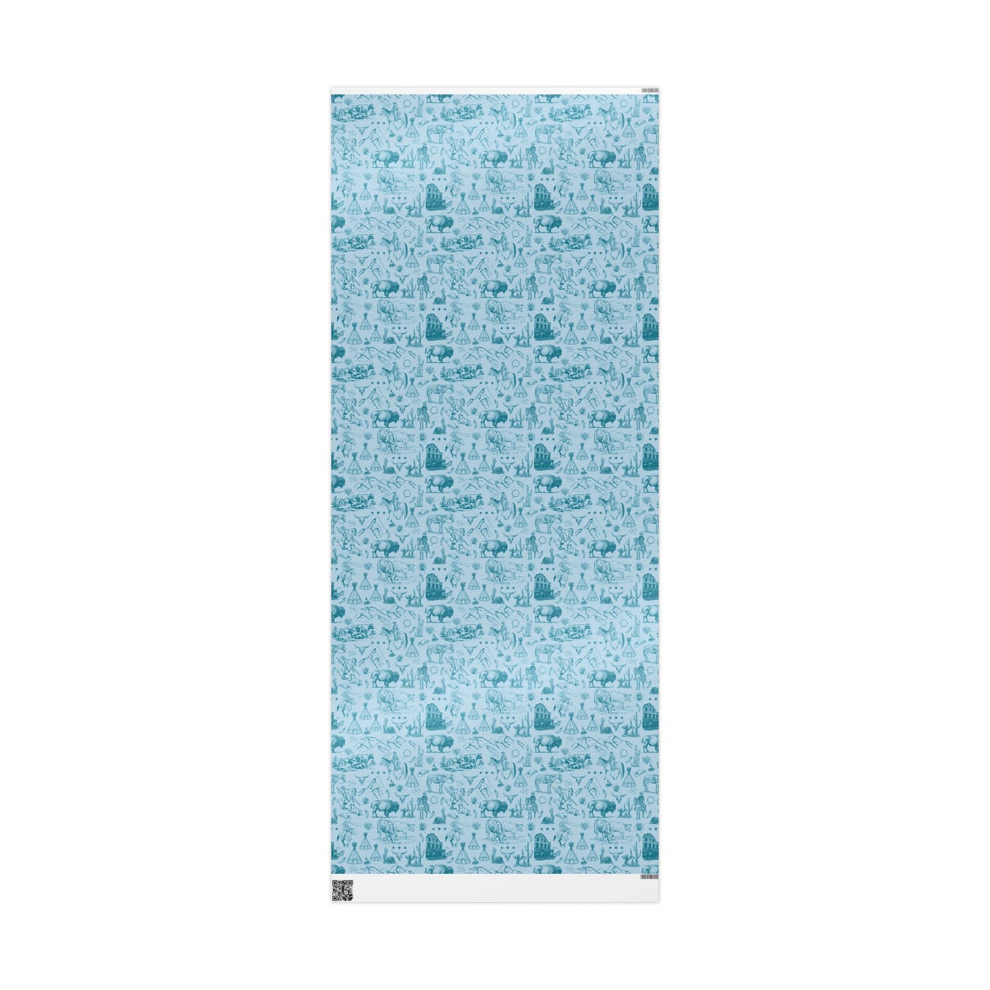 Turquoise Toile Western Wrapping Paper Roll