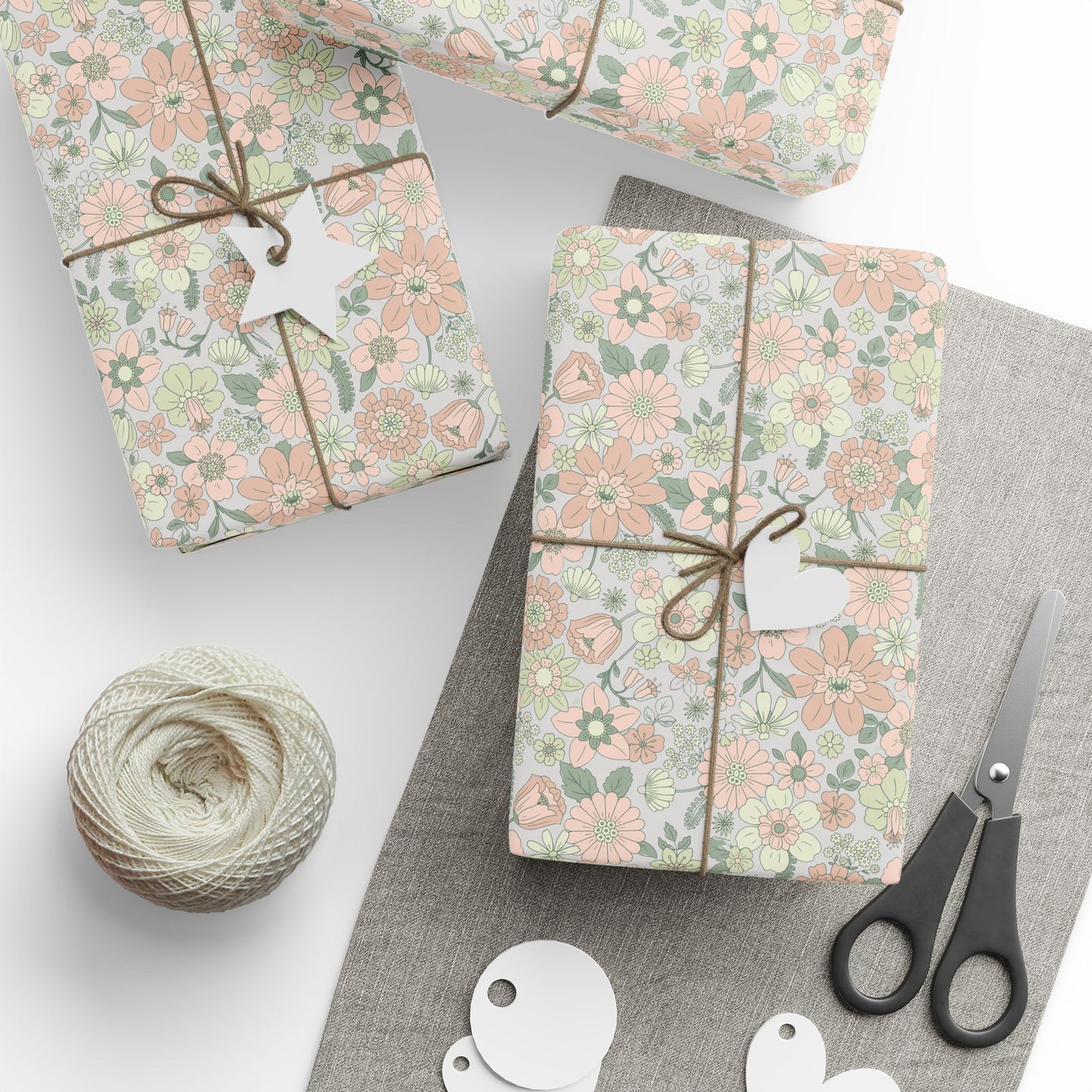 Soft Floral Wrapping Paper Roll