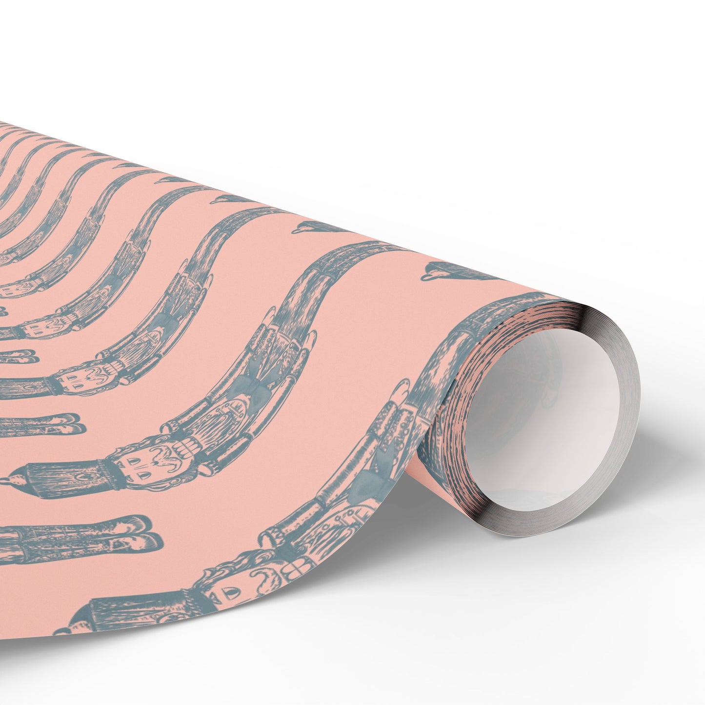 Coral & Blue Nutcracker Wrapping Paper