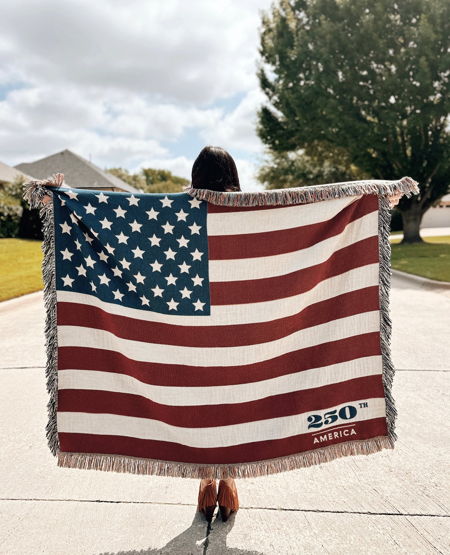 America 250th Flag Woven Blanket