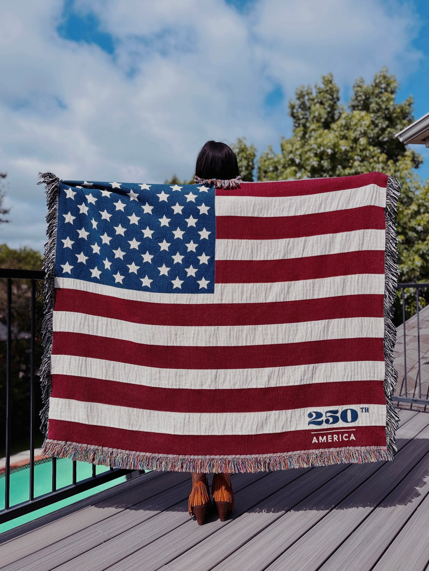 America 250th Flag Woven Blanket