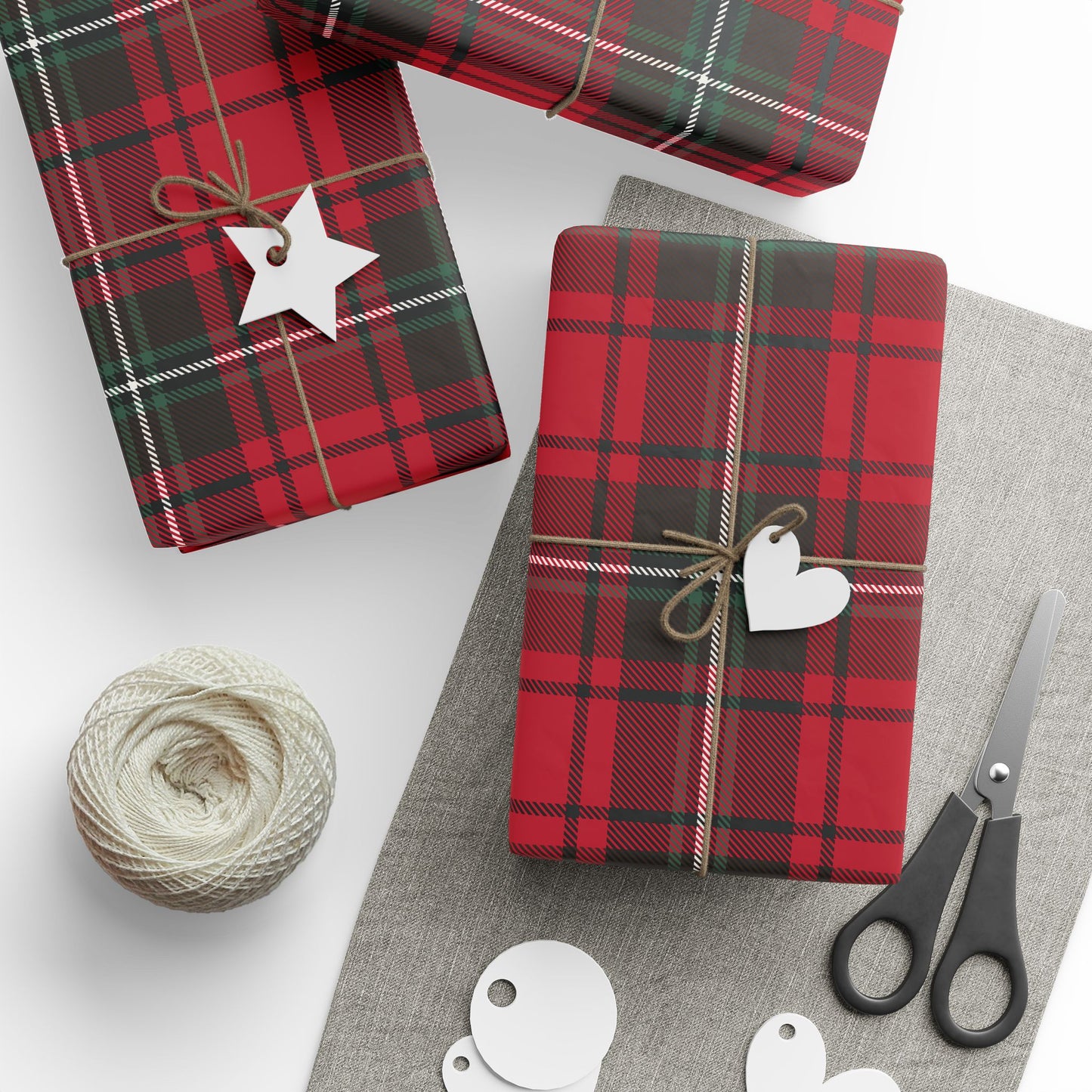Classic Christmas Plaid Wrapping Paper Roll