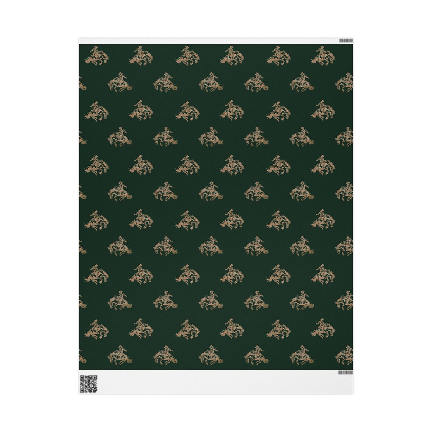 Green Rodeo Cowboy Western Wrapping Paper Roll
