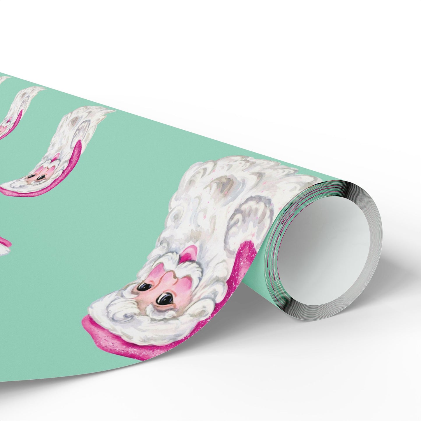 Turquoise & Pink Sequin Santa