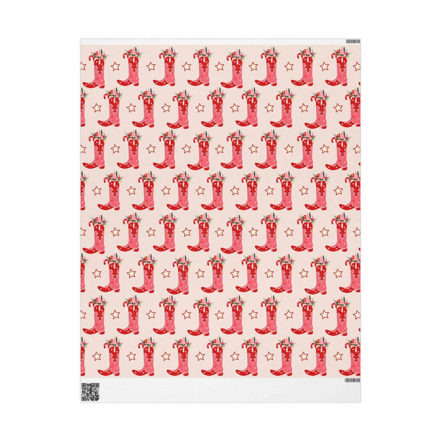Christmas Cowgirl Boot Wrapping Paper Roll