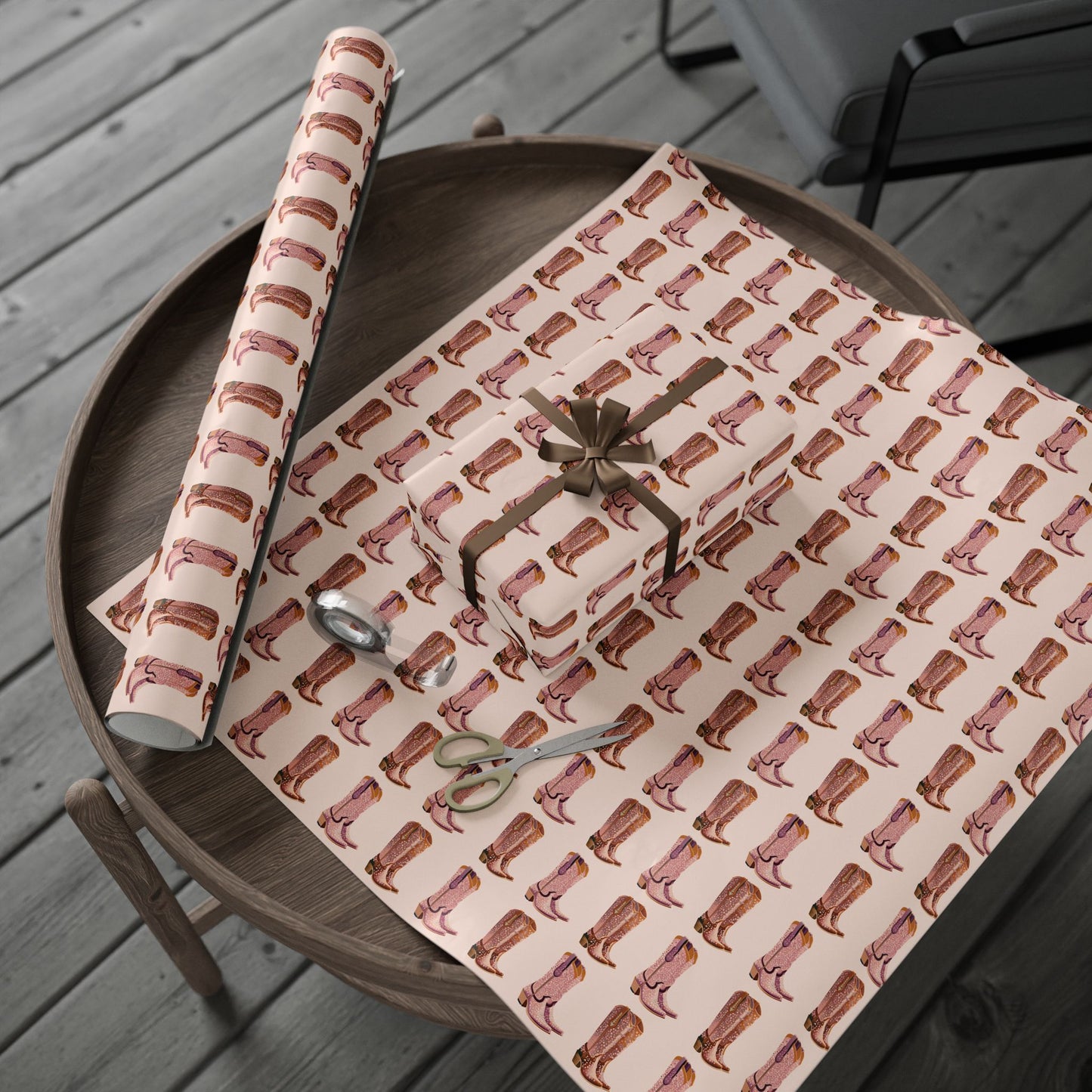 Sand Cowboy Boots Wrapping Paper, Preppy Wrapping Paper Roll