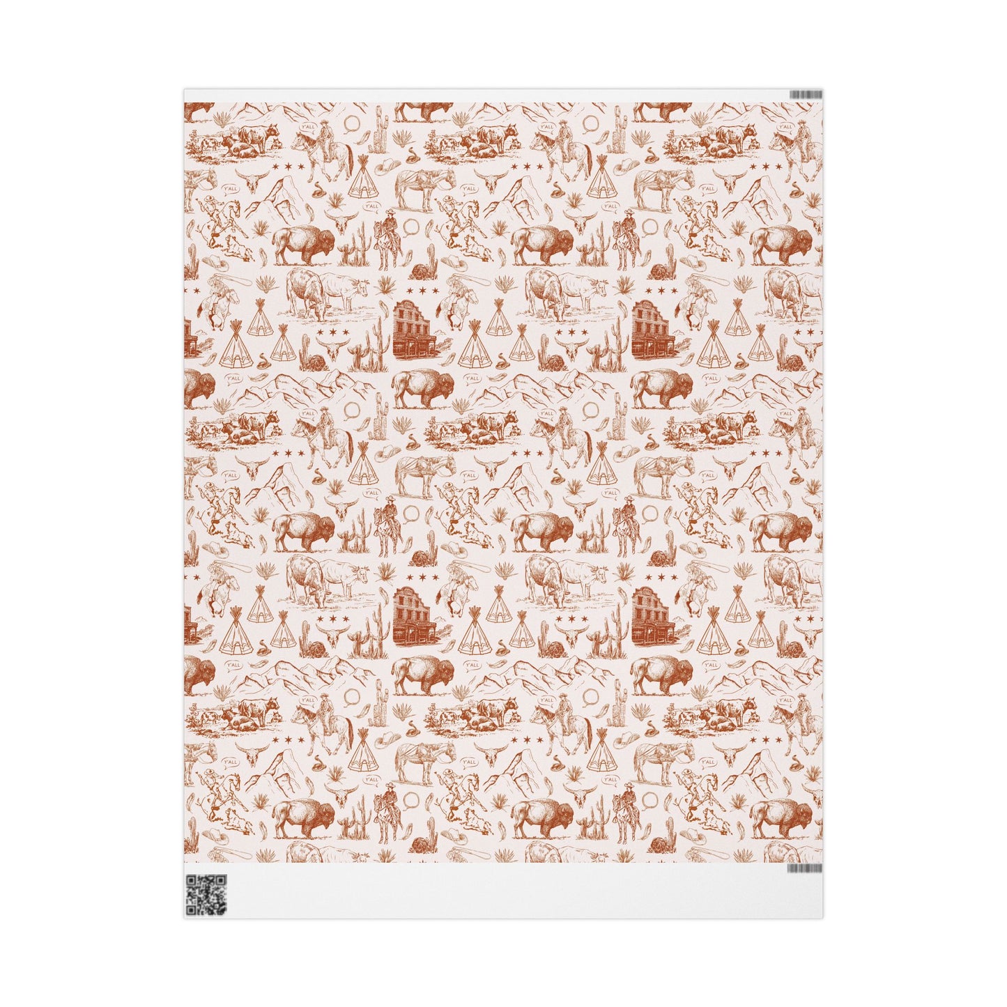 Rust Western Wrapping Paper Roll
