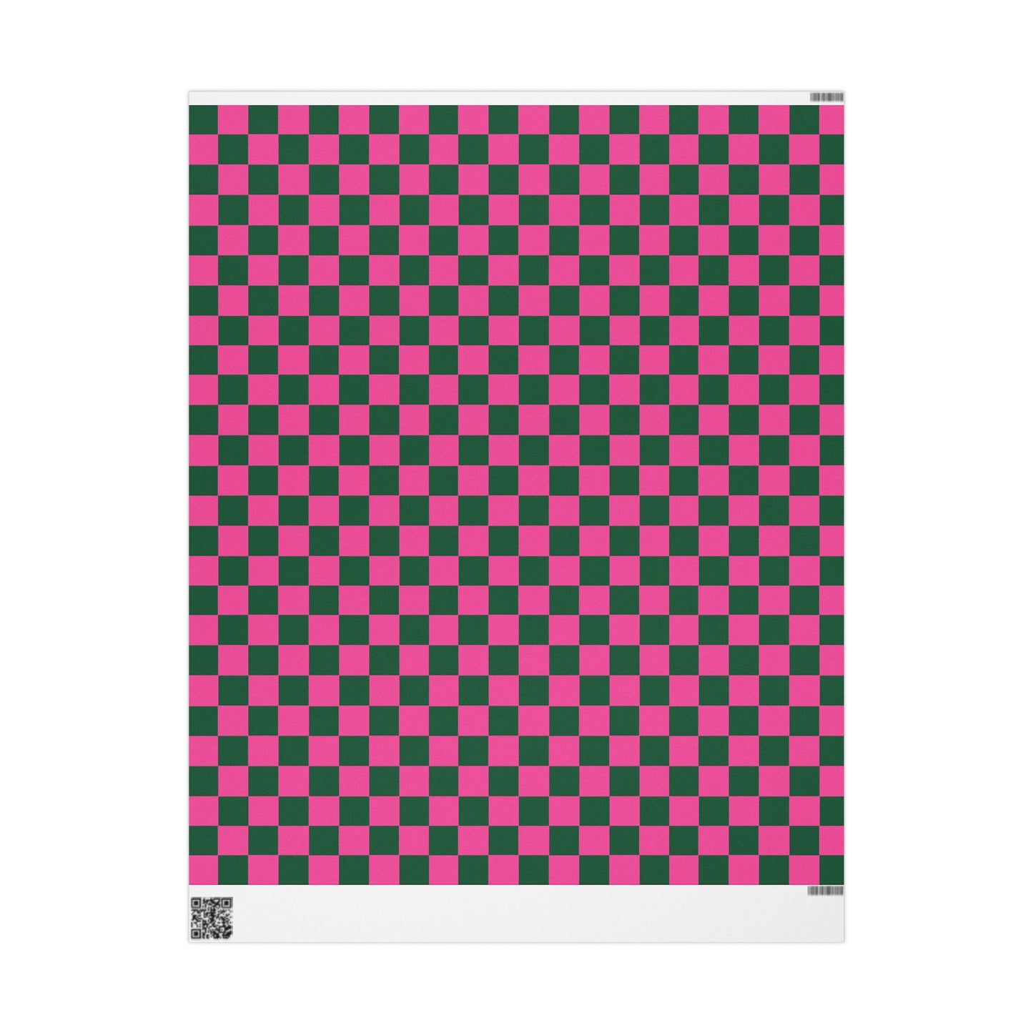 Magenta & Green Retro Checkered Wrapping Paper Roll