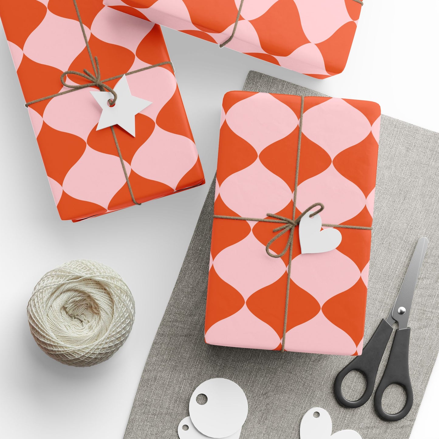 Pink & Orange Geometric Wrapping Paper Roll