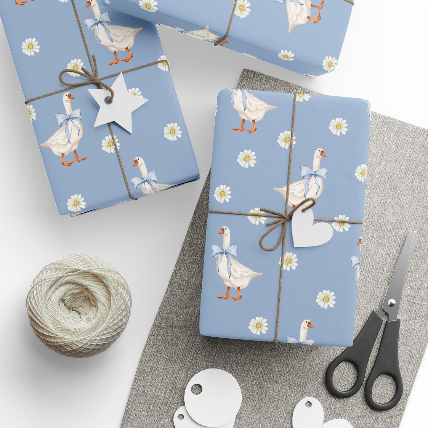 Blue Goose Wrapping Paper Roll, Baby Shower Wrapping Paper, Birthday Gift Wrap, Gift Wrap for Her