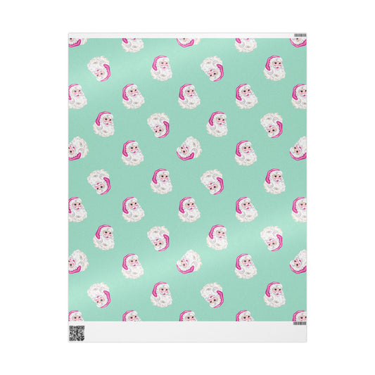 Turquoise & Pink Sequin Santa