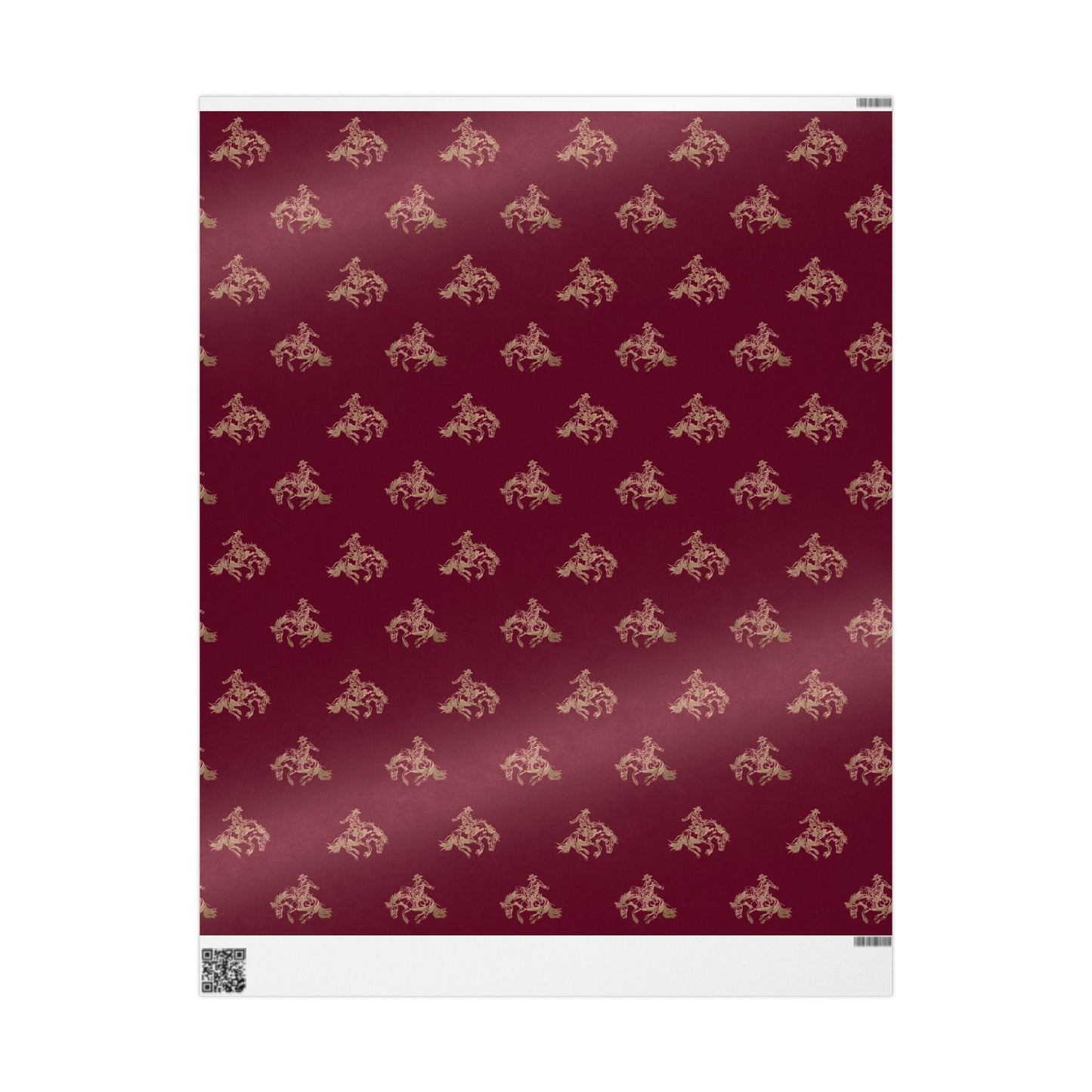 Crimson Cowboy Western Rodeo Wrapping Paper Roll