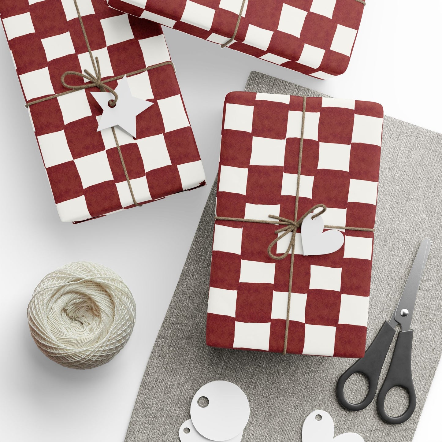 Red Checkered Wrapping Paper Roll