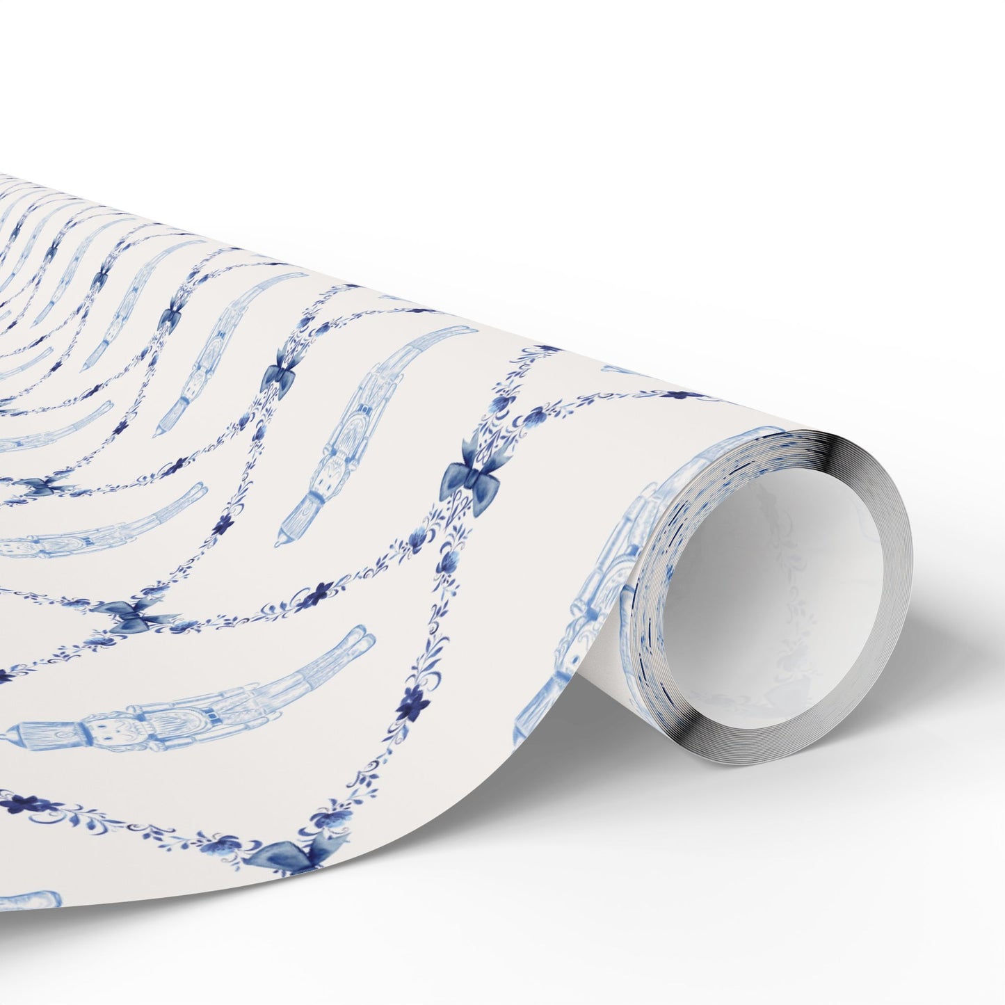 Nutcracker Blue Trellis Wrapping Paper Roll