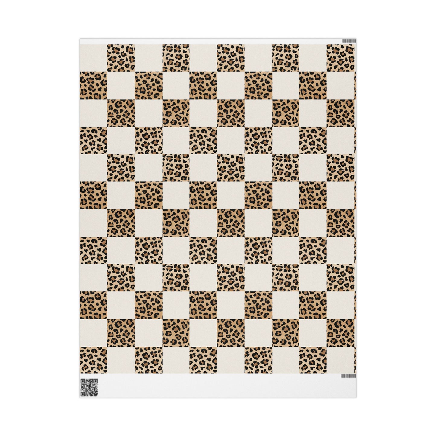 Checkered Leopard Animal Print Wrapping Paper Roll
