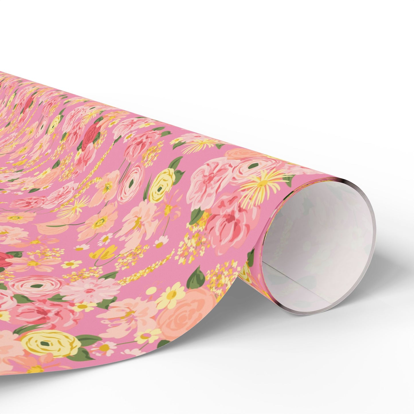 Pink Floral Wrapping Paper Roll