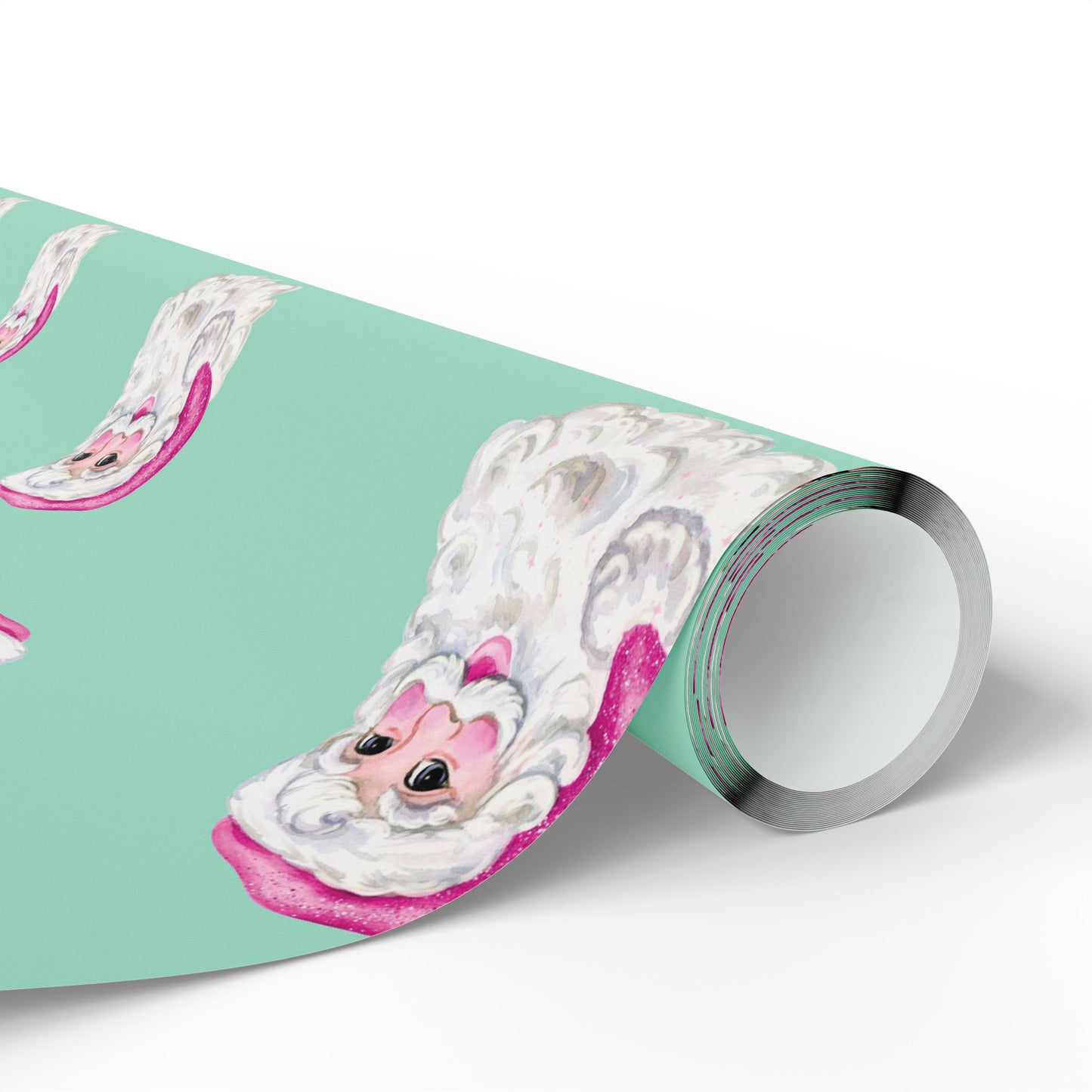 Turquoise & Pink Sequin Santa