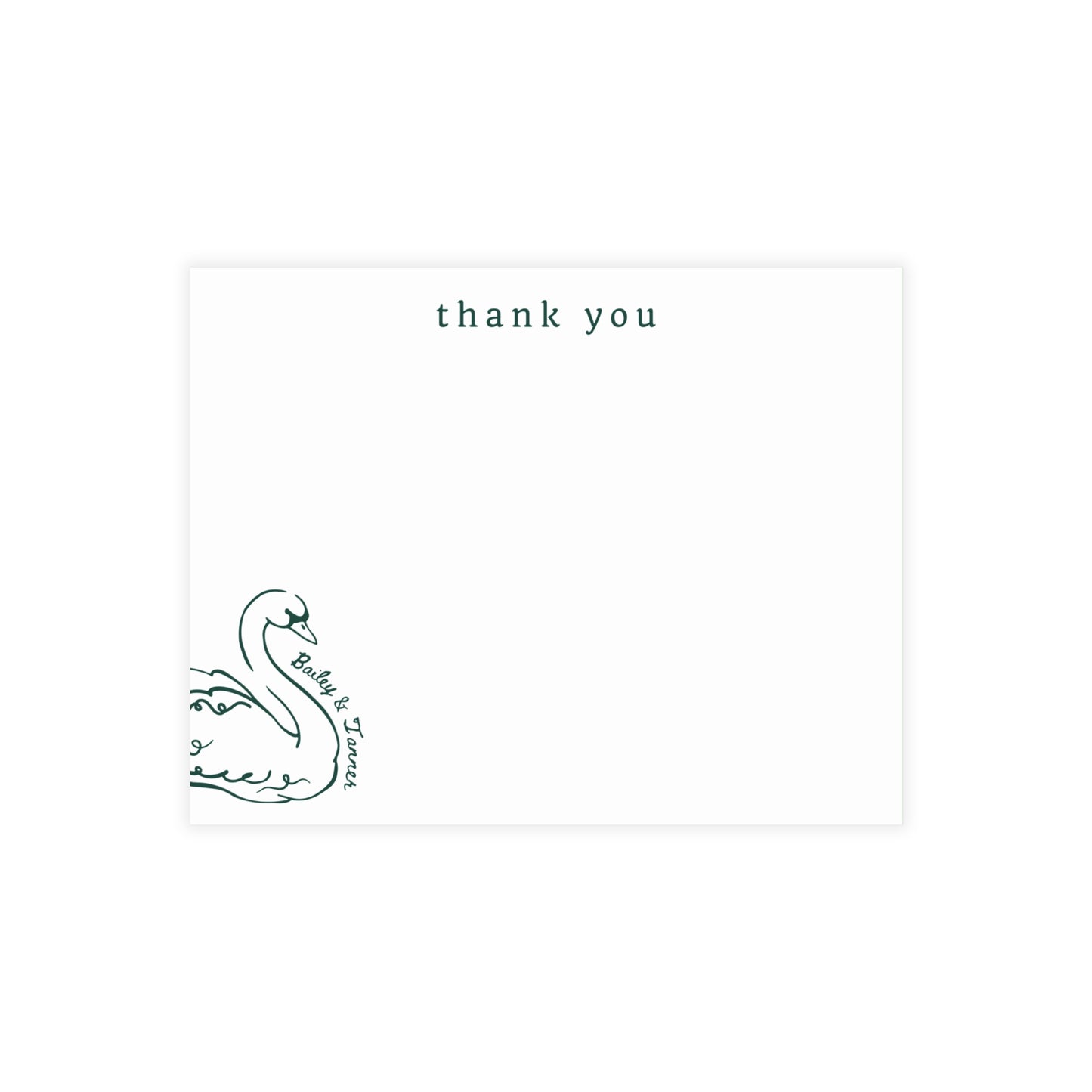 Swan Thank You Stationery with Envelopes, Custom Couple's Notecard Set, Engagement Gift, Bride to Be Thank You Cards