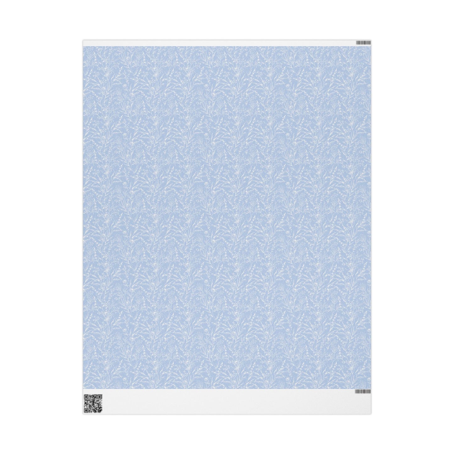 French Blue Floral Wrapping Paper Roll