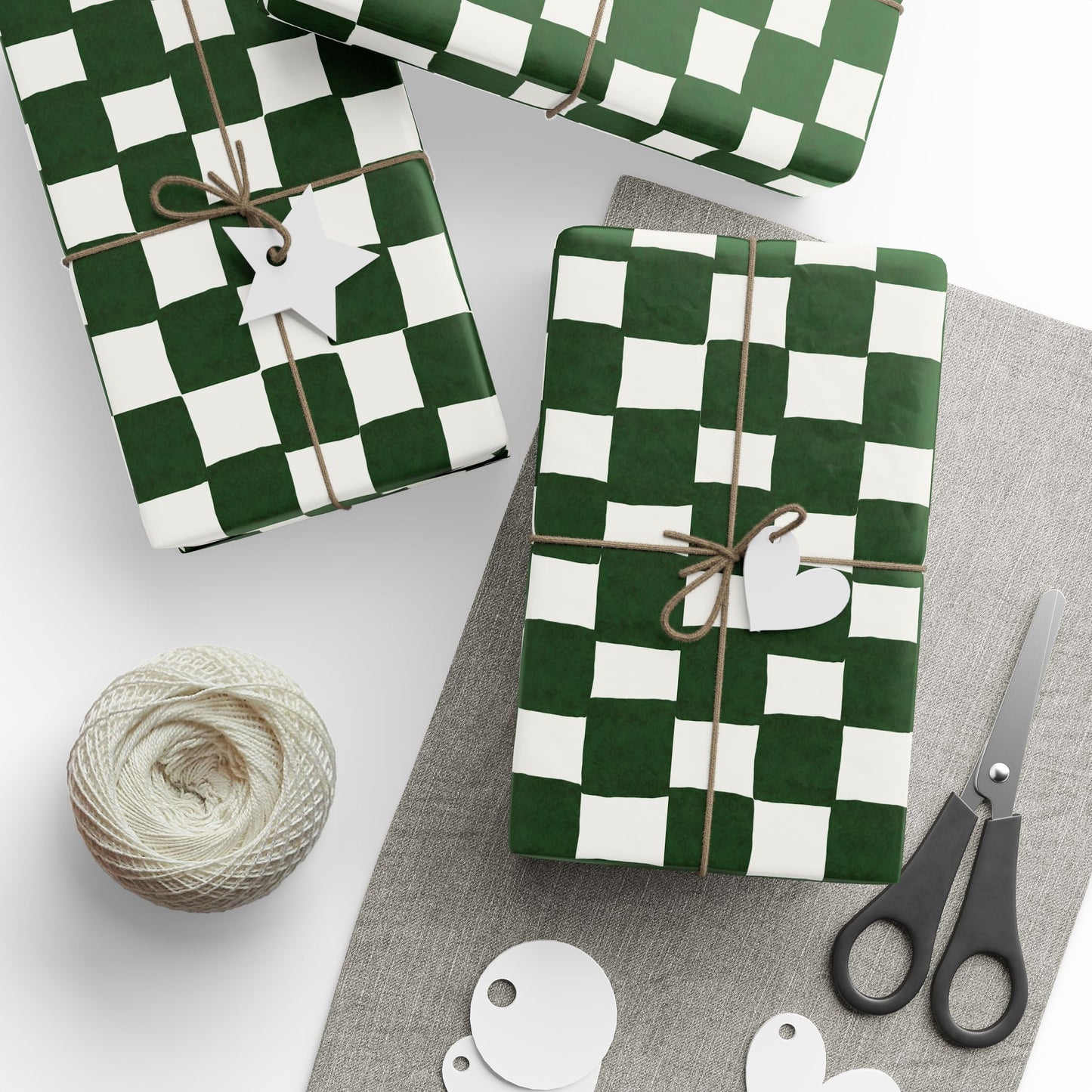 Green Checkered Wrapping Paper Roll