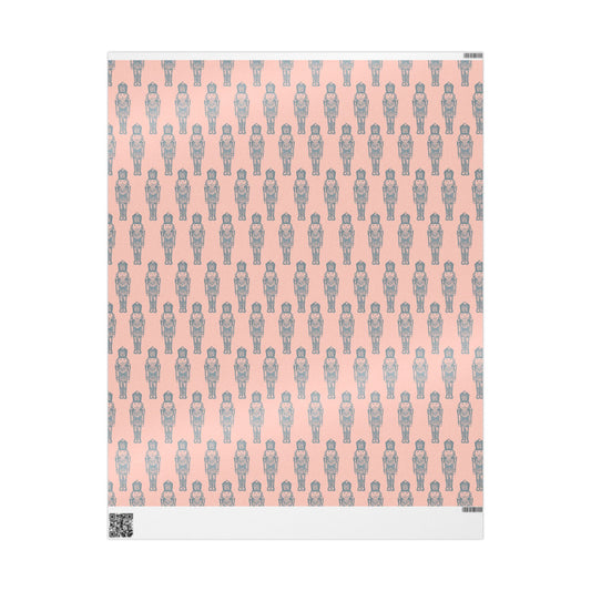 Coral & Blue Nutcracker Wrapping Paper