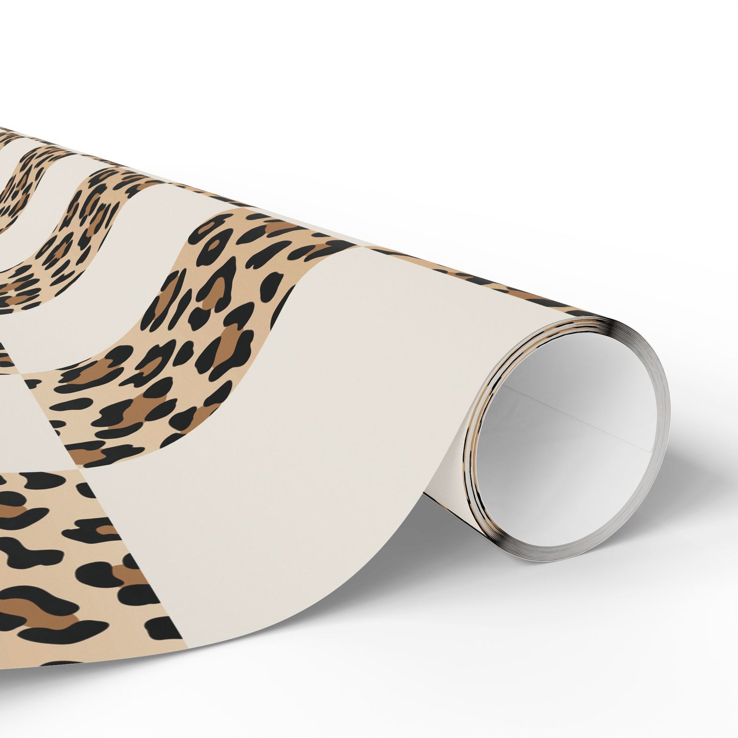 Checkered Leopard Animal Print Wrapping Paper Roll