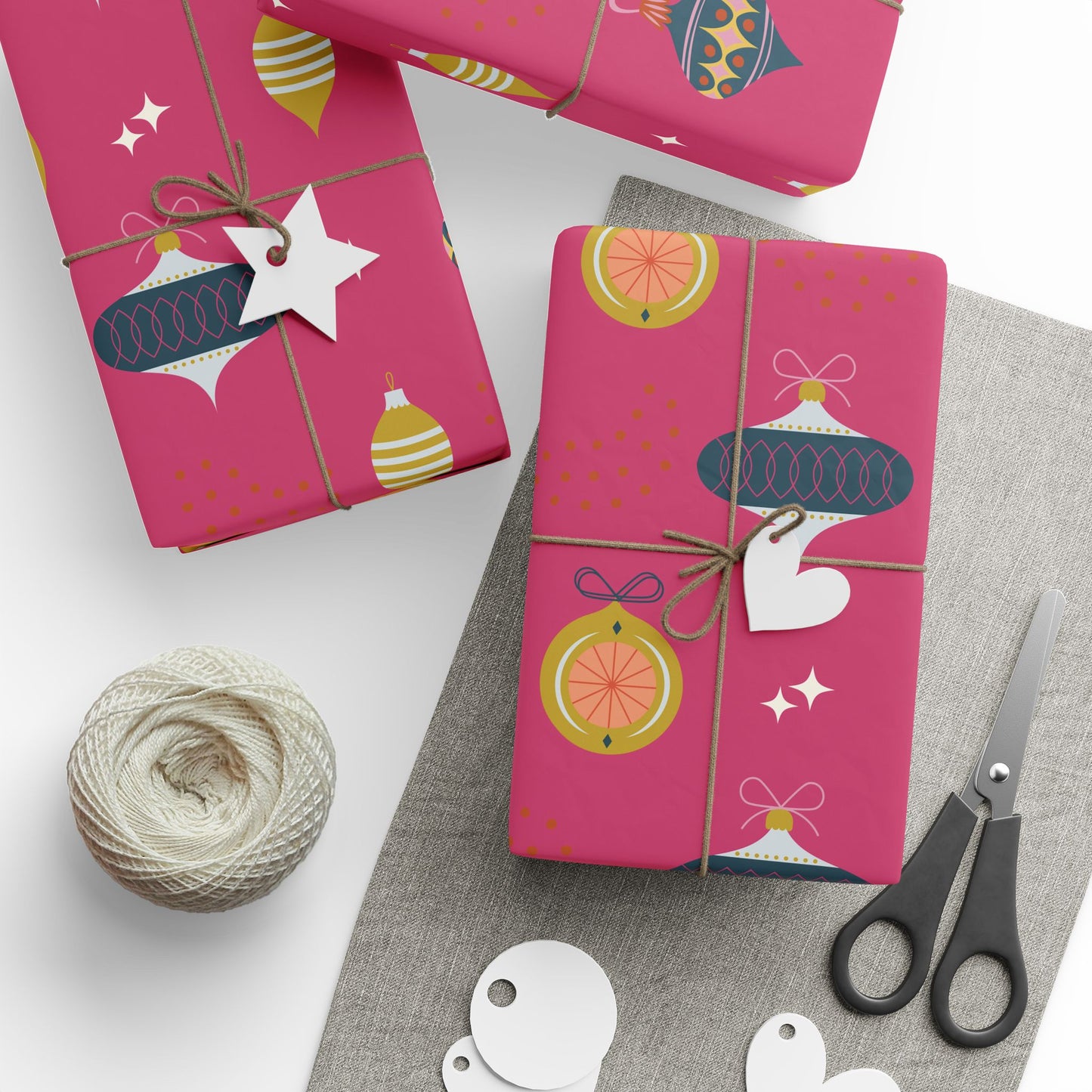 Mid Century Ornaments Wrapping Paper Roll