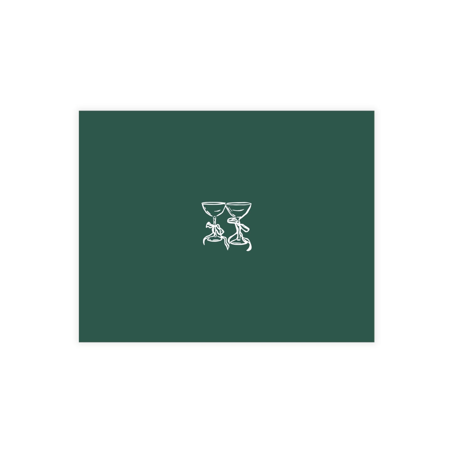 Green Coquette Glasses Couple Stationery Set on Uncoated Matte Paper