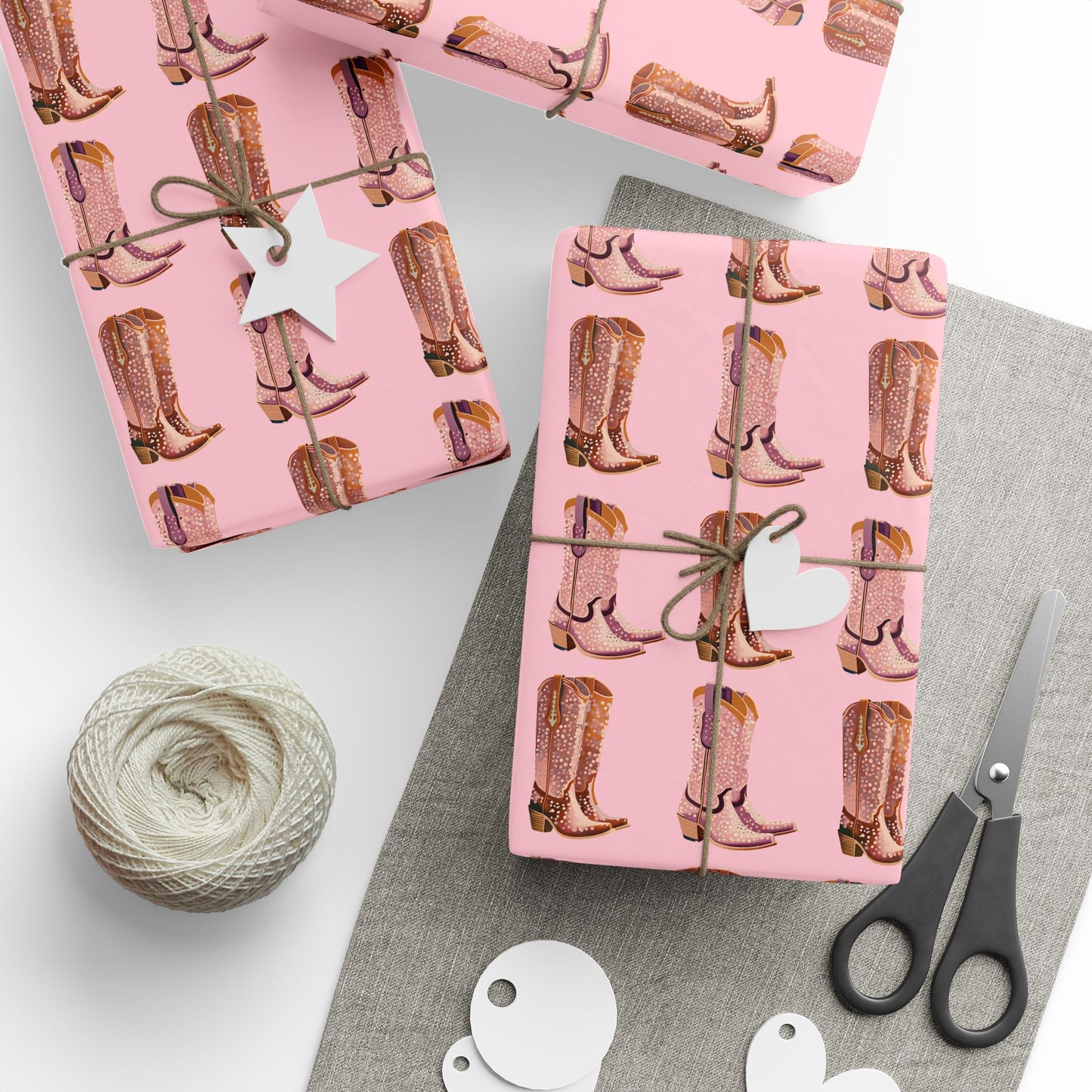 Pink Cowboy Boots Wrapping Paper