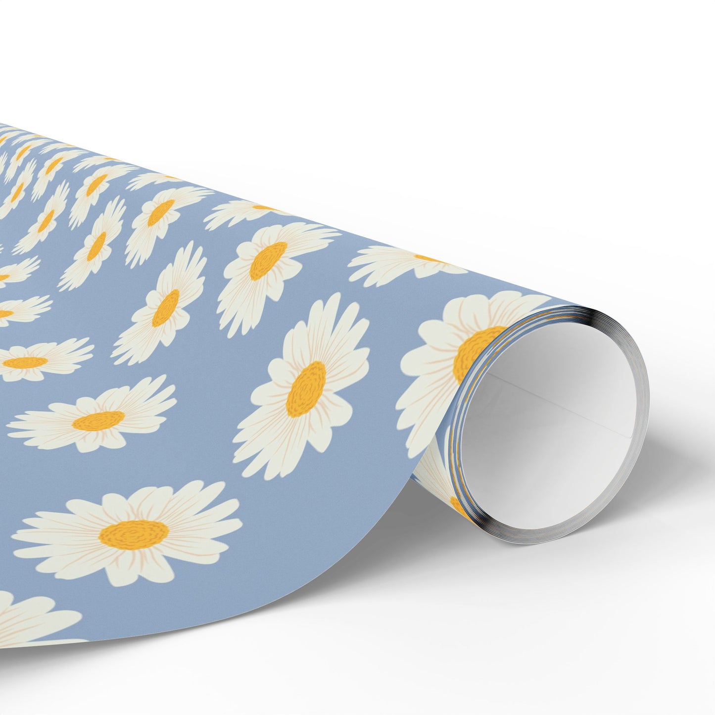 Dusty Blue Daisey Wrapping Paper Roll