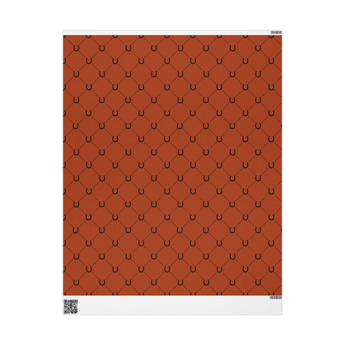 Orange Horseshoe Lattice Wrapping Paper Roll