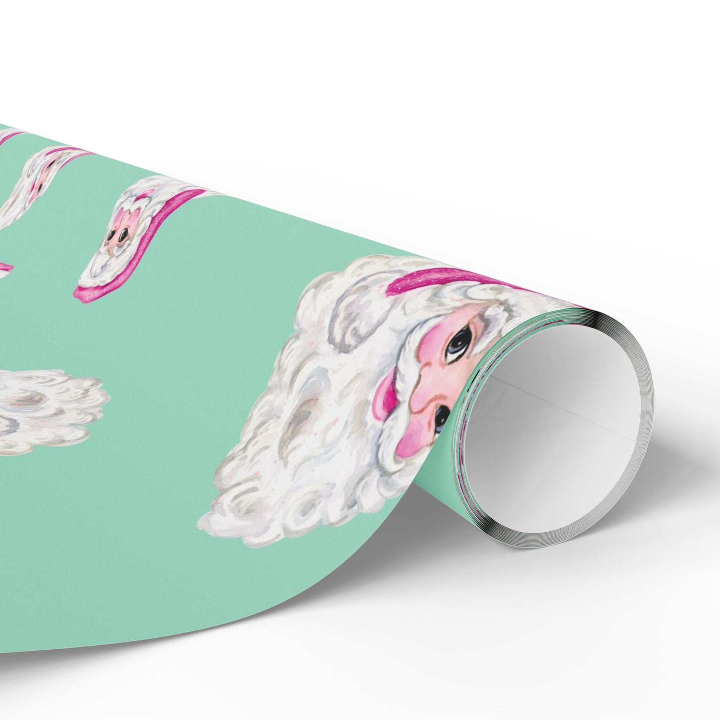 Turquoise & Pink Sequin Santa