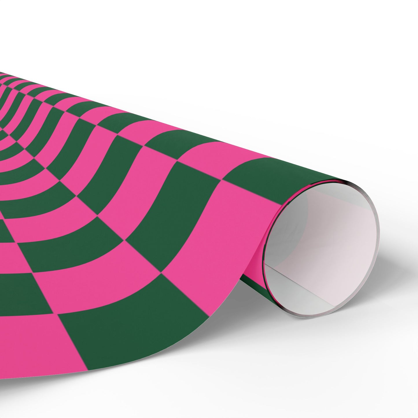 Magenta & Green Retro Checkered Wrapping Paper Roll