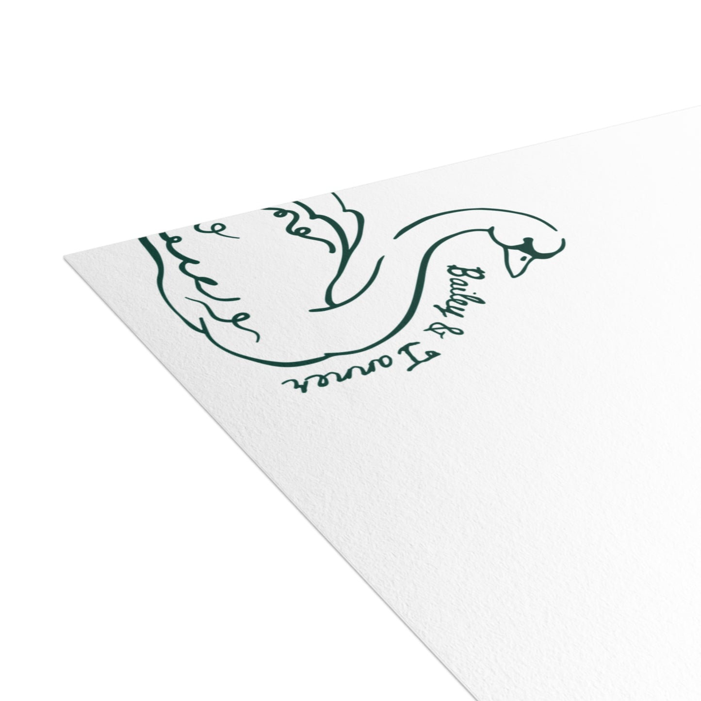 Swan Thank You Stationery with Envelopes, Custom Couple's Notecard Set, Engagement Gift, Bride to Be Thank You Cards