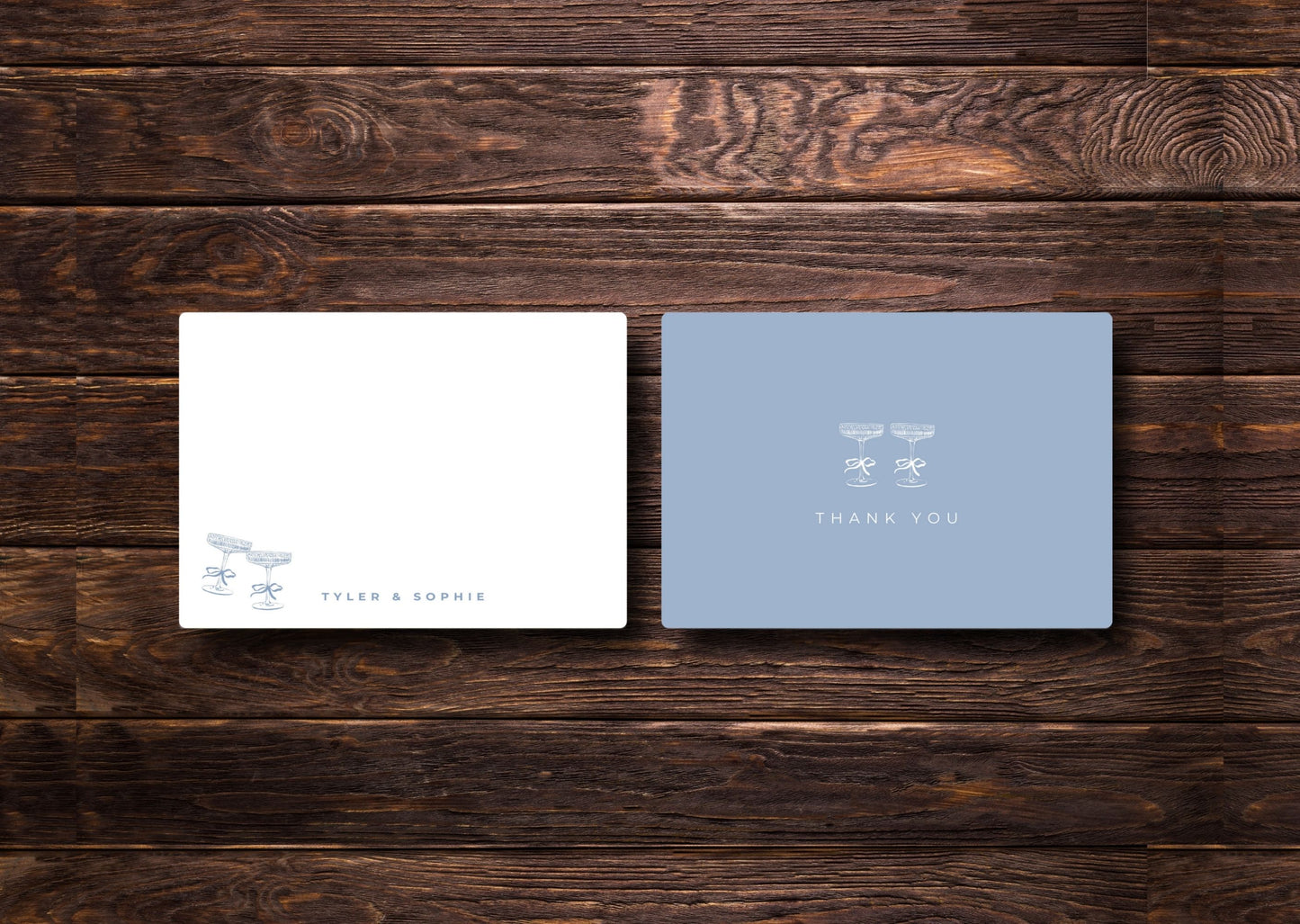 Coquette Personalized Couple Stationery with Envelopes, Couples Thank You Stationery