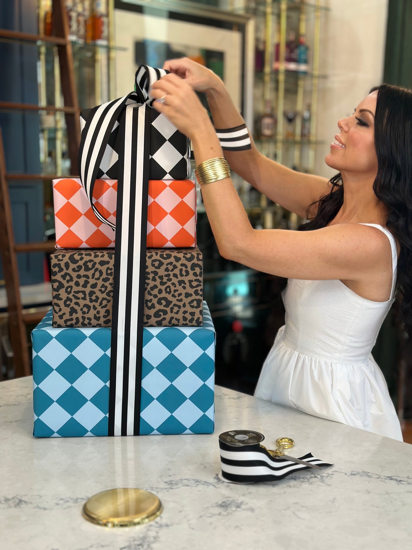 Orange & Pink Wrapping Paper Roll