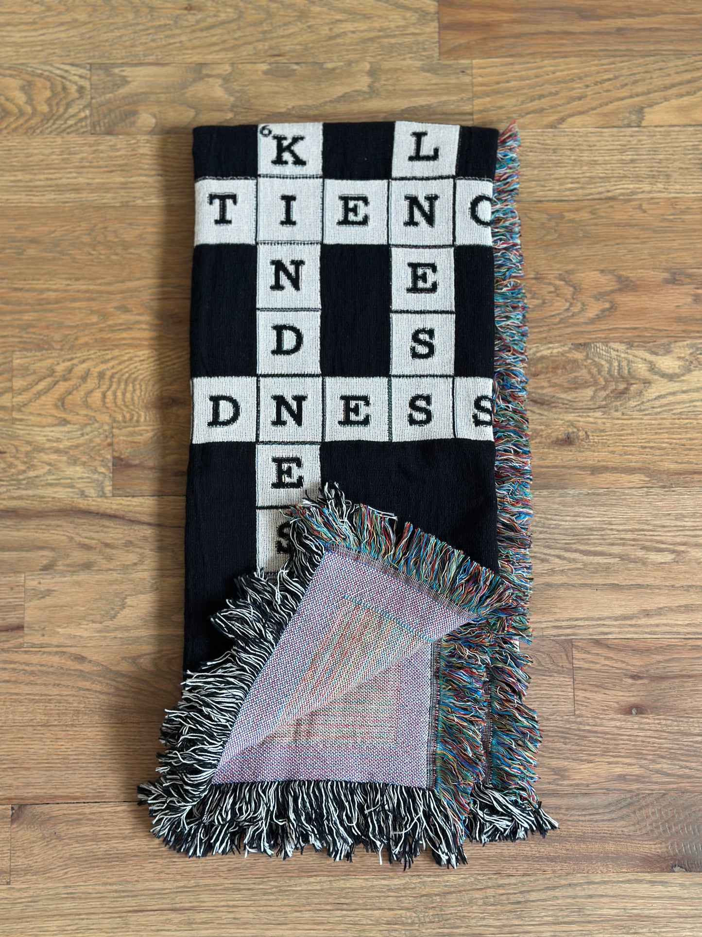 Fruit of the Spirit Crossword Woven Blanket, Housewarming Gift, Father's Day Gift
