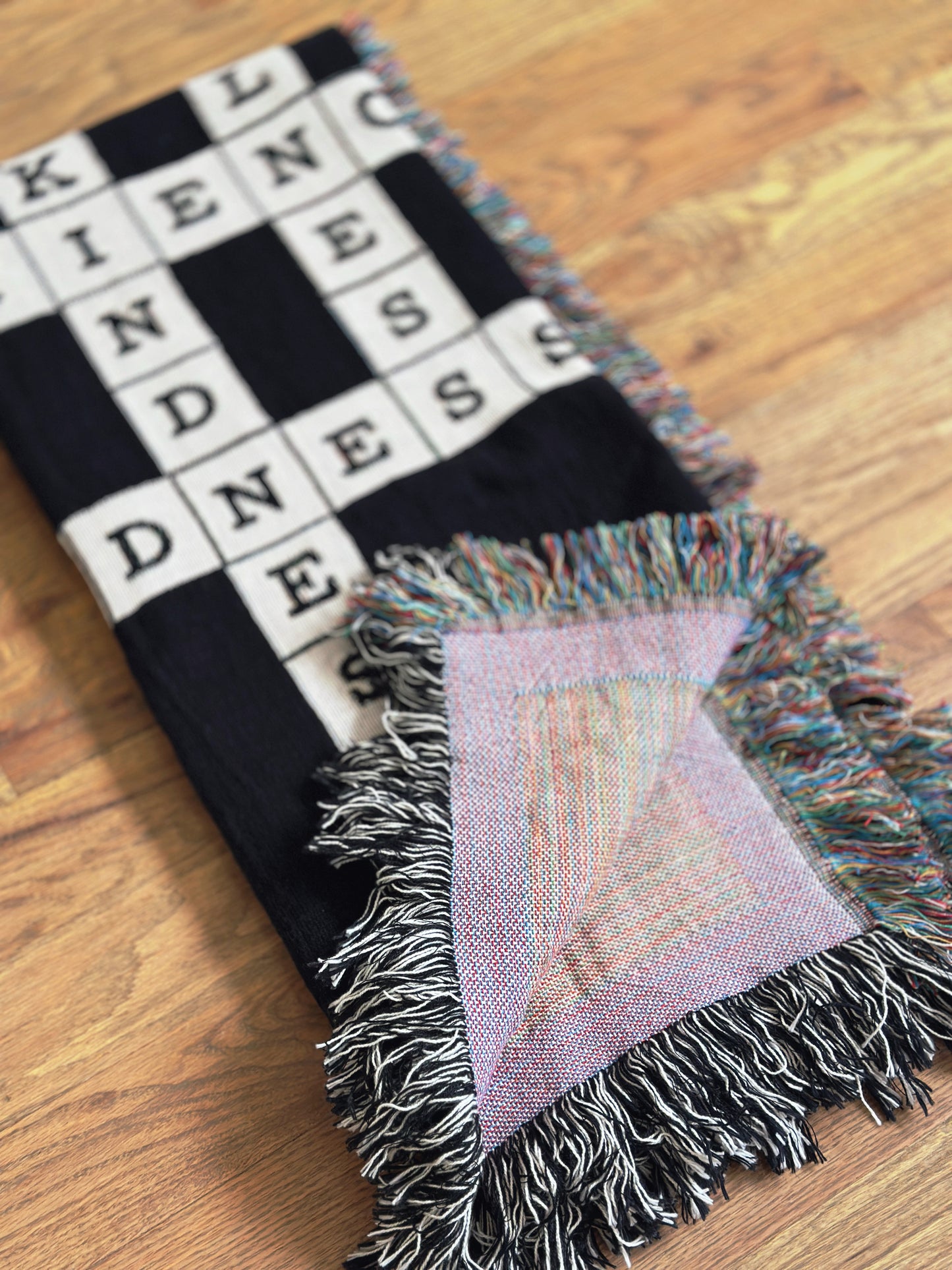 Fruit of the Spirit Crossword Woven Blanket, Housewarming Gift, Father's Day Gift