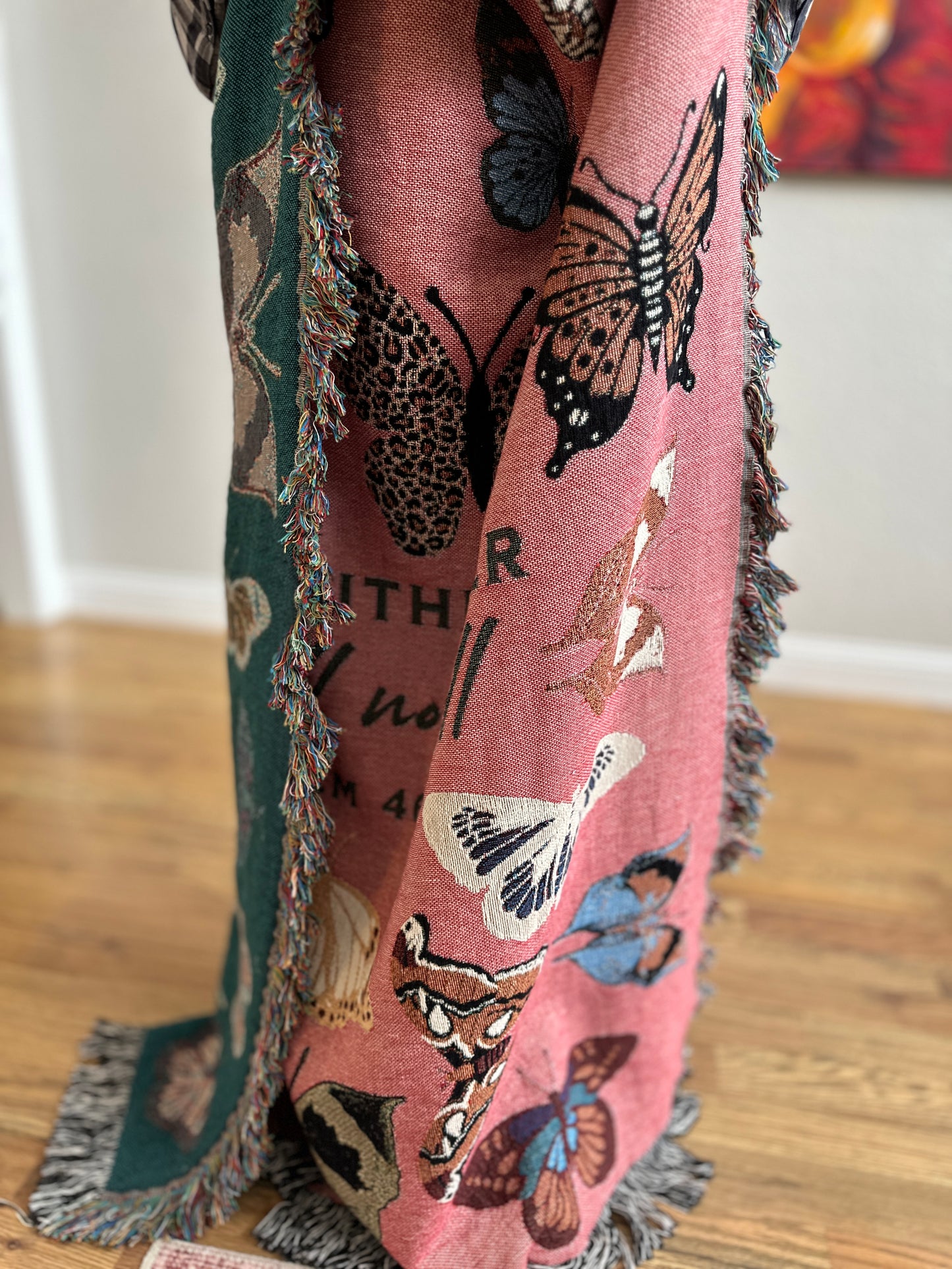 Butterfly Psalms 46 Woven Blanket, Gift For Her