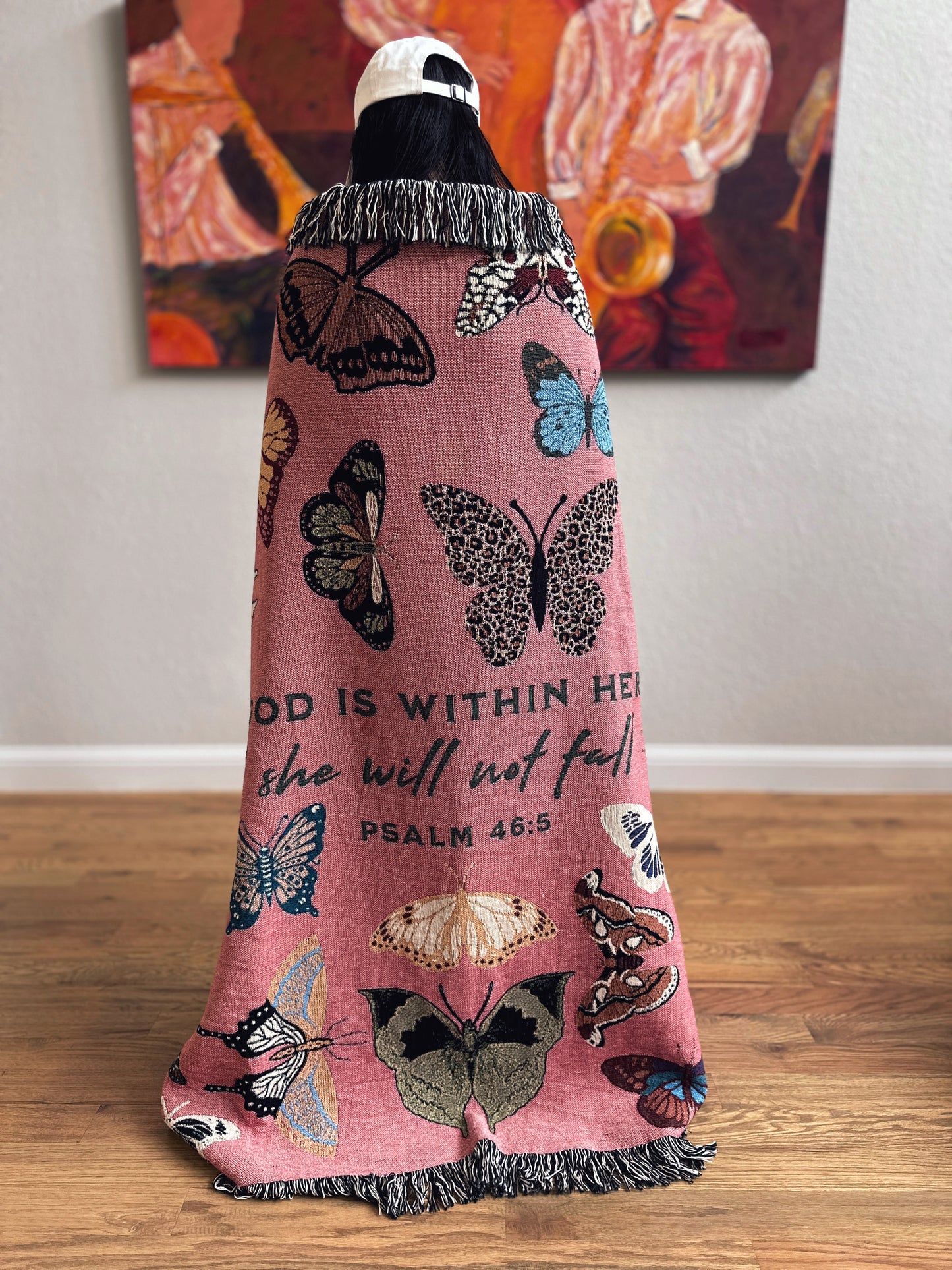 Butterfly Psalms 46 Woven Blanket, Gift For Her