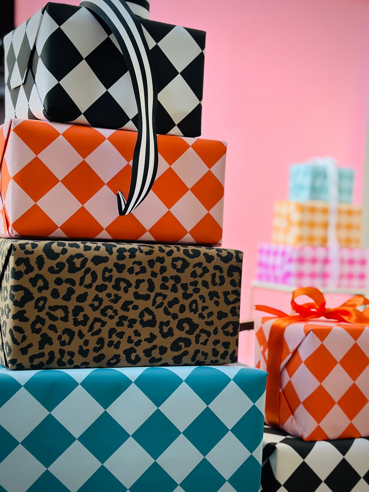 Orange & Pink Wrapping Paper Roll