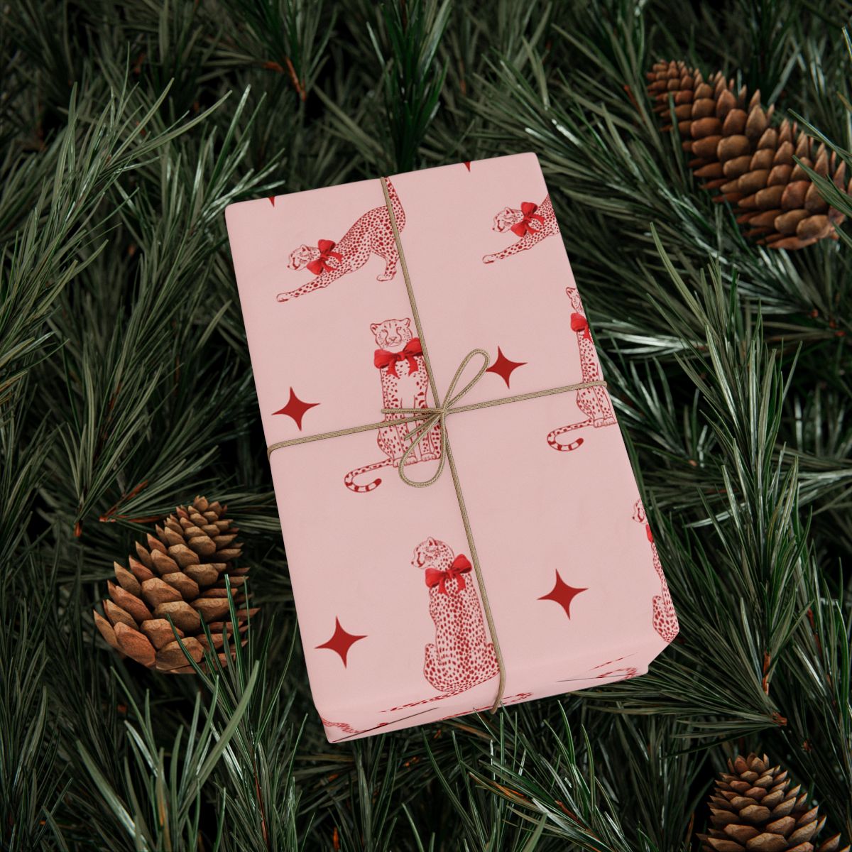 Leopards in Bows Personalized Wrapping Paper Roll