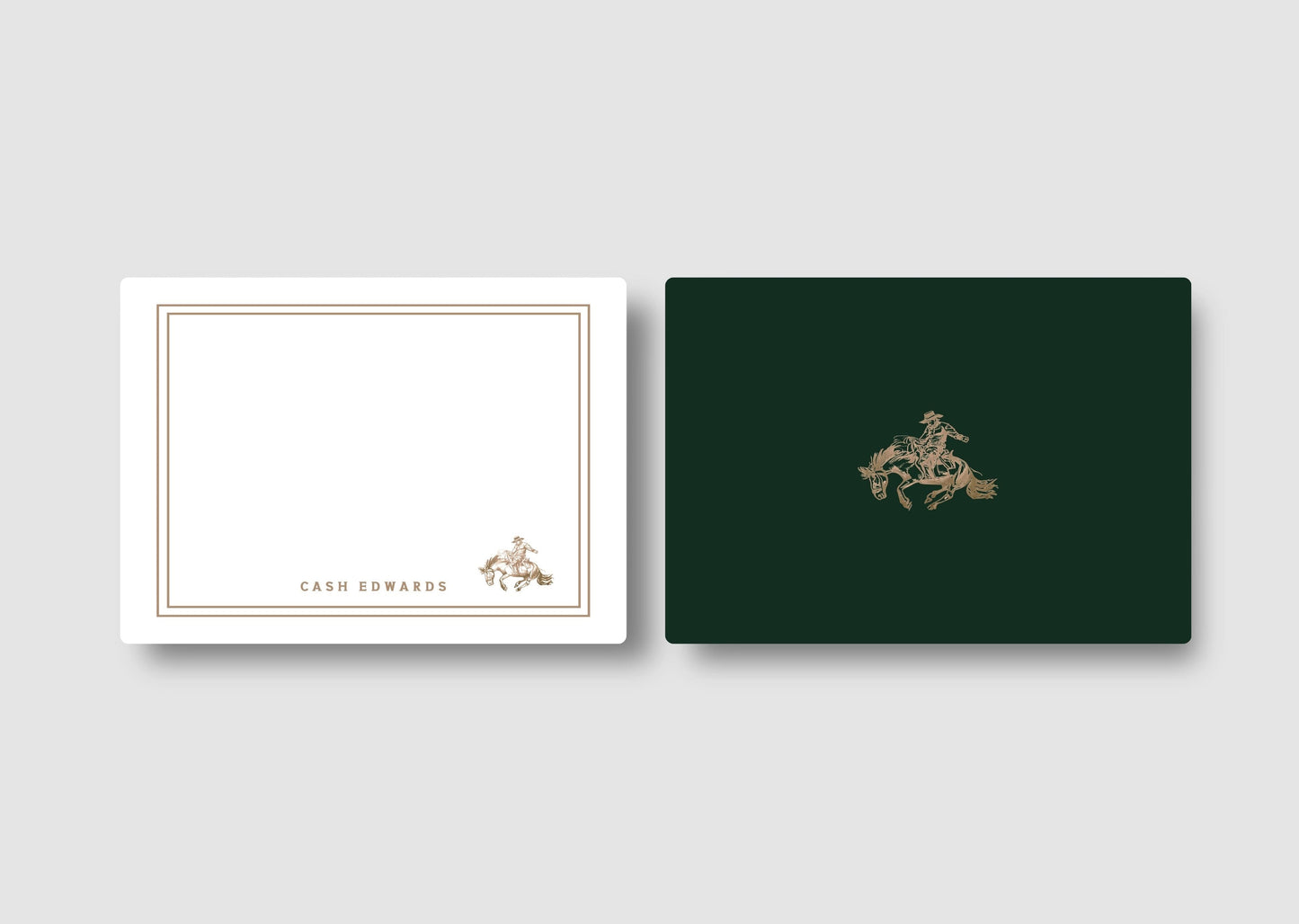 Green Rodeo Stationery with Envelopes, Personalized Stationery