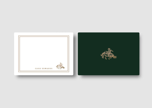 Green Rodeo Stationery with Envelopes, Personalized Stationery