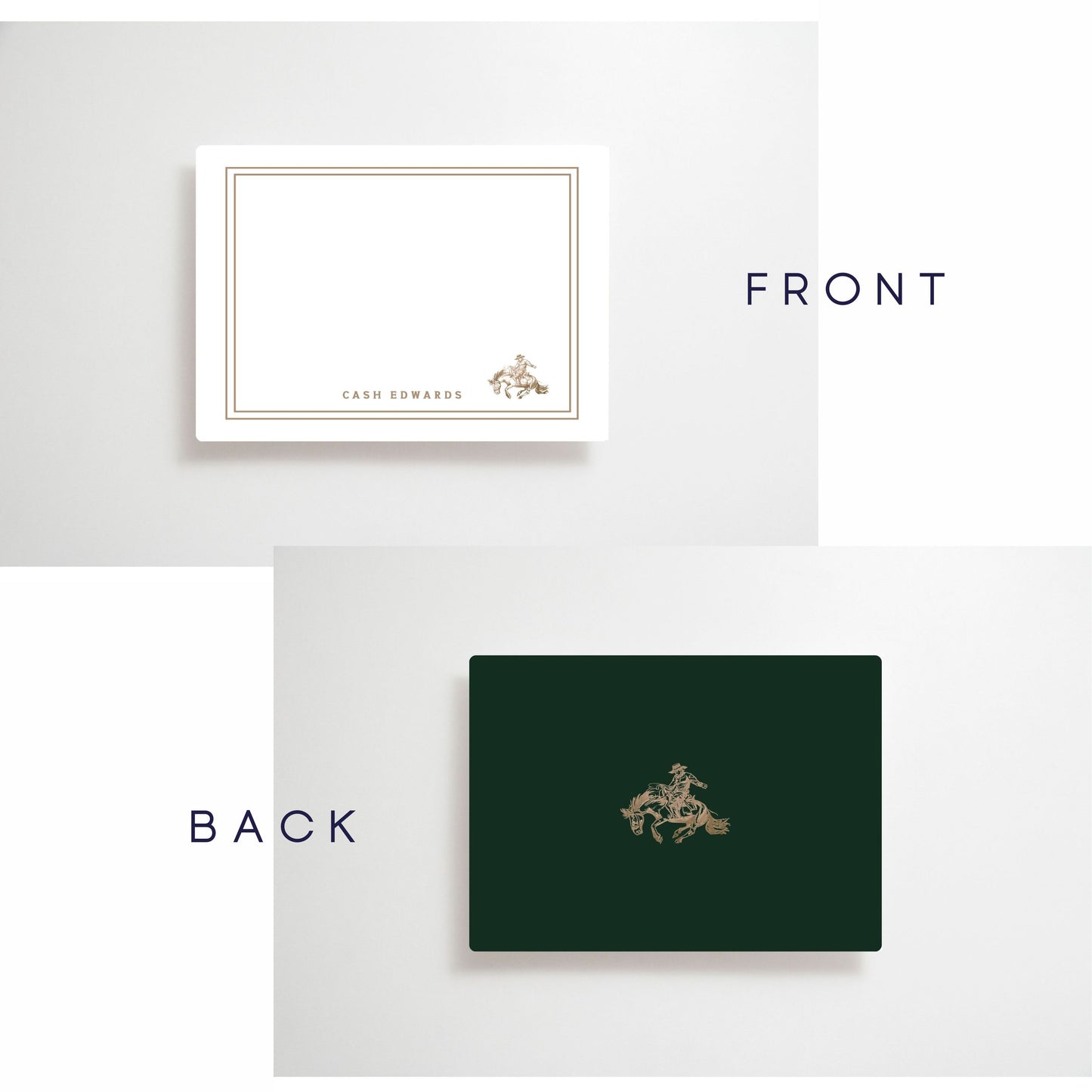 Green Rodeo Stationery with Envelopes, Personalized Stationery