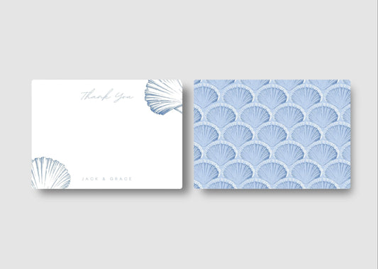 Seashell Thank You Couple Stationery