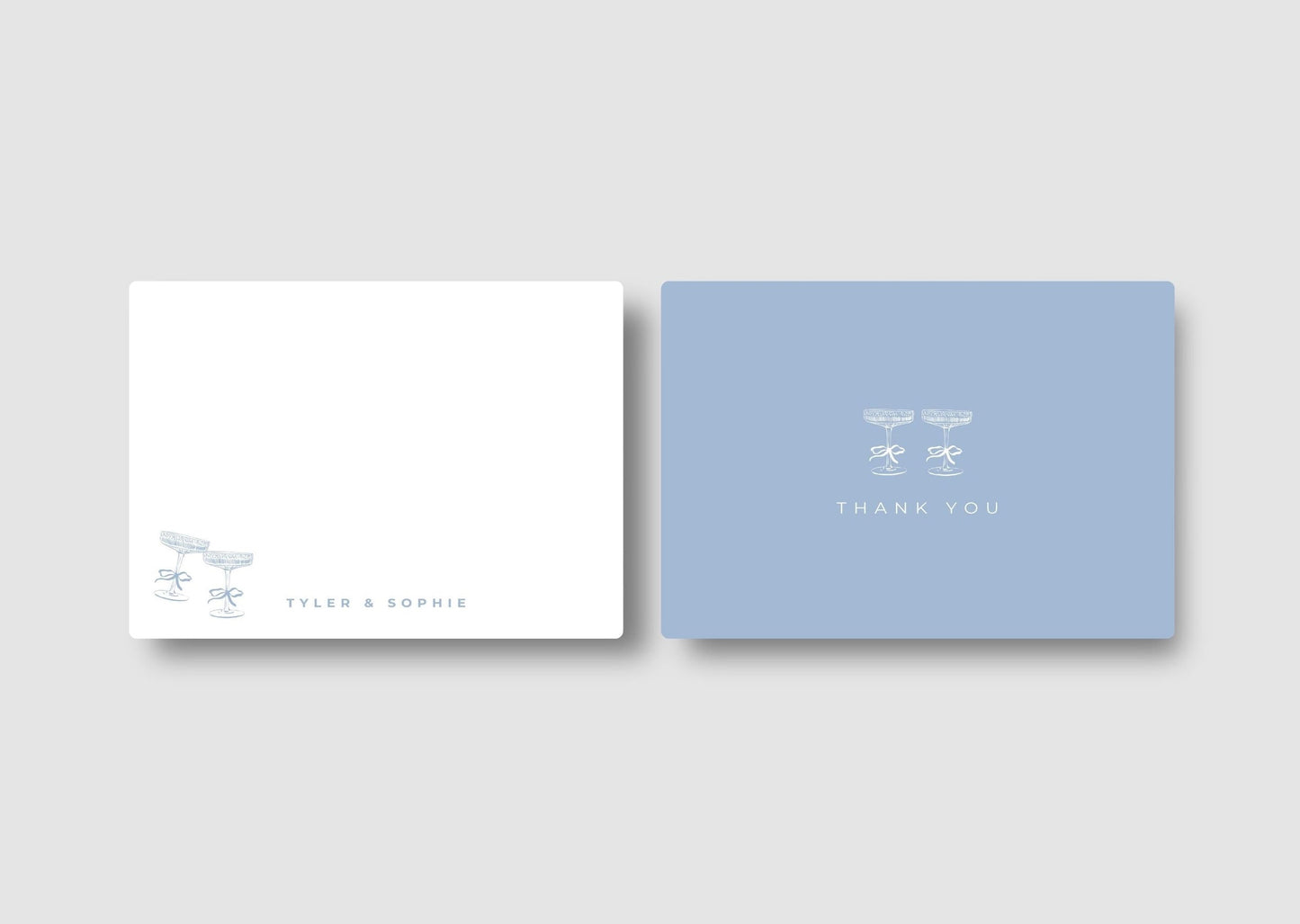 Coquette Personalized Couple Stationery with Envelopes, Couples Thank You Stationery