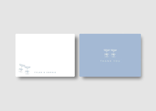 Coquette Personalized Couple Stationery with Envelopes, Couples Thank You Stationery