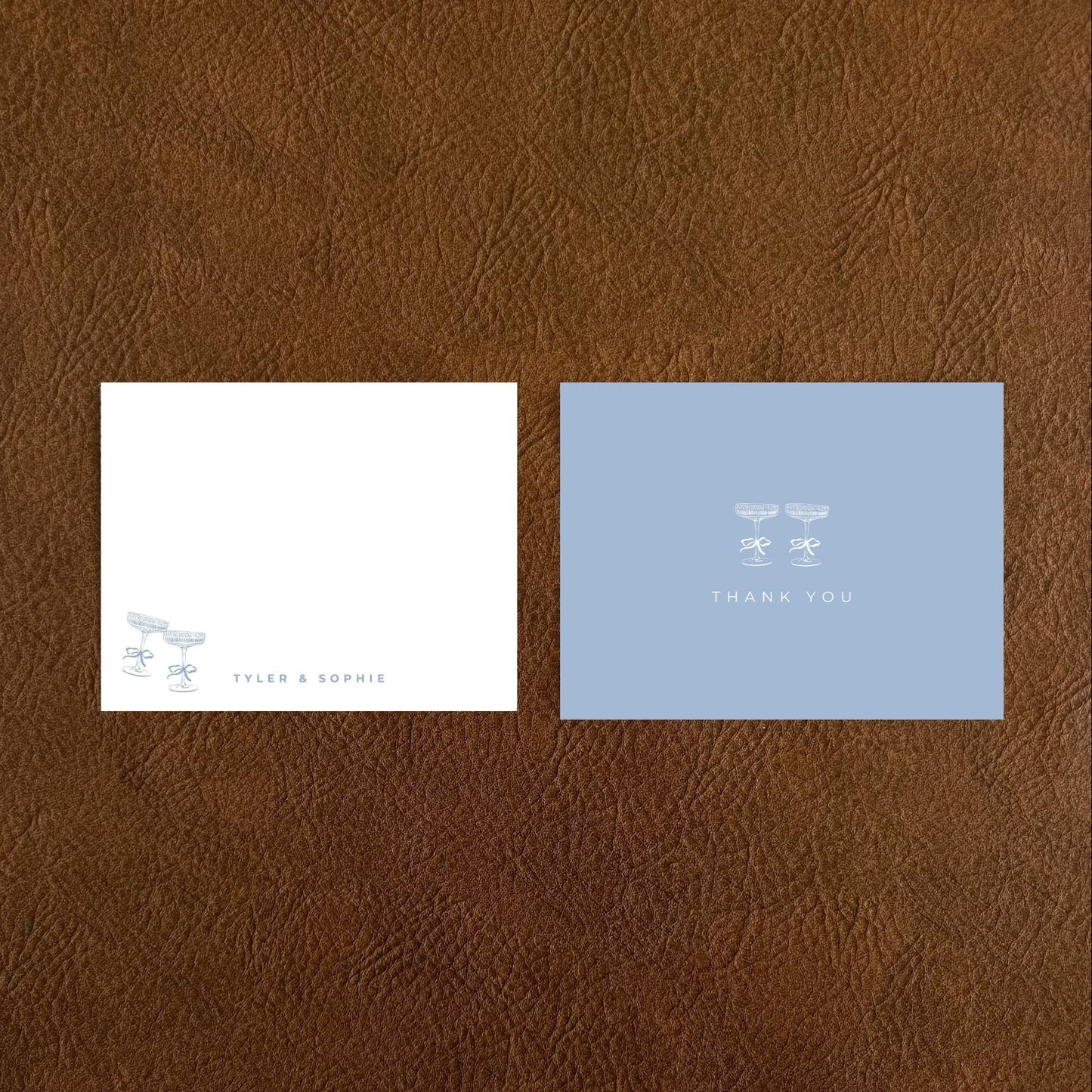 Coquette Personalized Couple Stationery with Envelopes, Couples Thank You Stationery