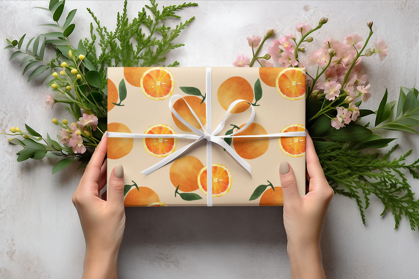 Oranges Wrapping Paper Roll